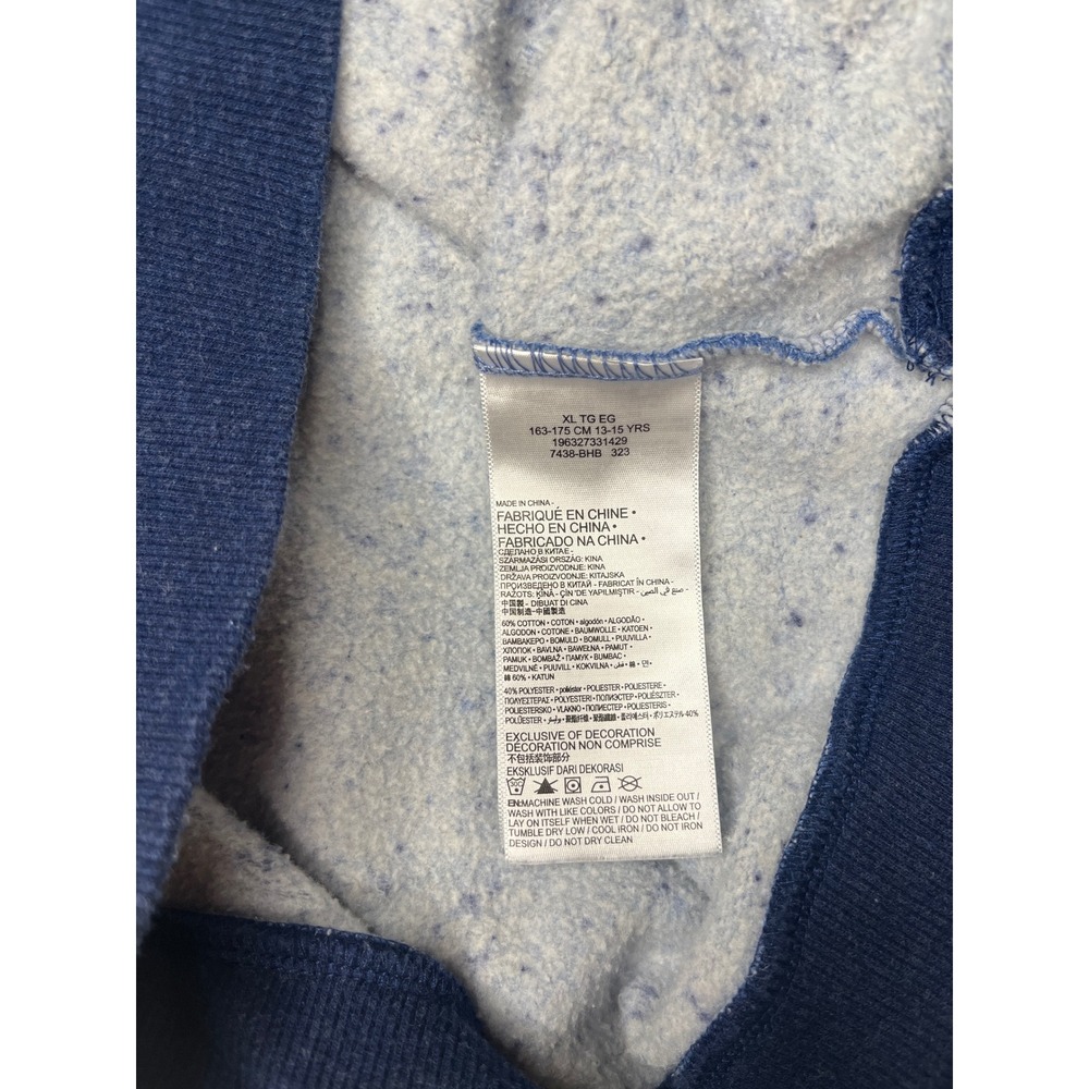 Hurley Kids Hoodie XL Blue Speckled Logo Patch Kangaroo Pocket Pullover - Picture 4 of 4